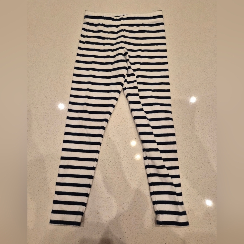 Carter's Navy and White Striped Leggings Sz 8